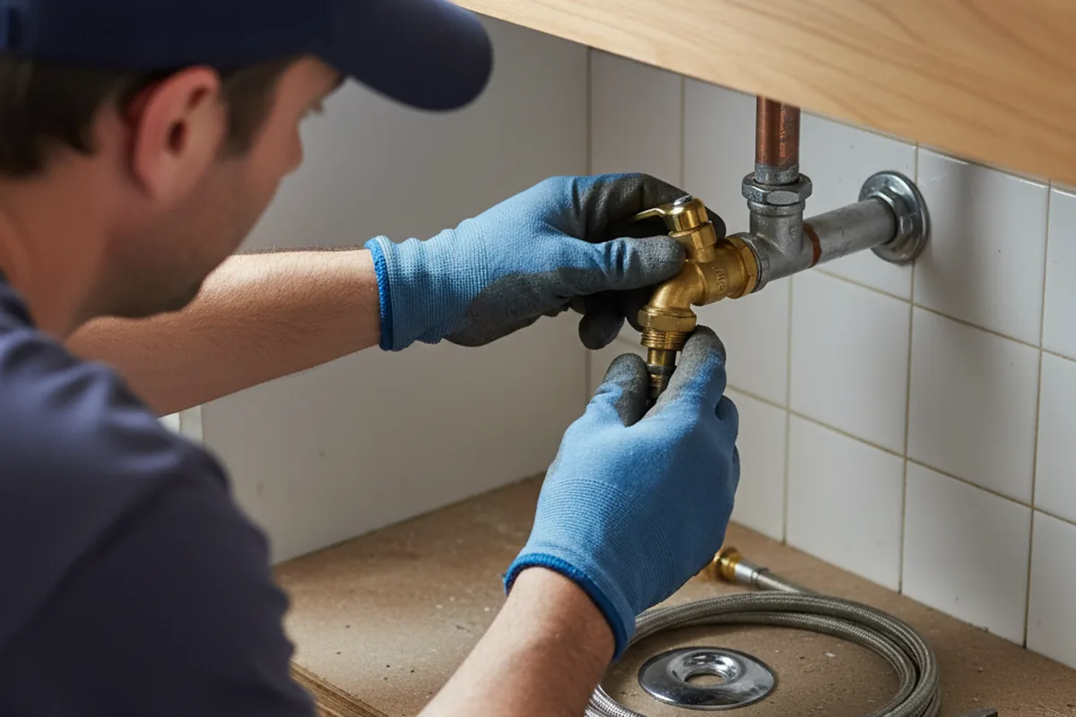 Shutoff valve and fitting work during Faucet and Fixture Repair in Amagon